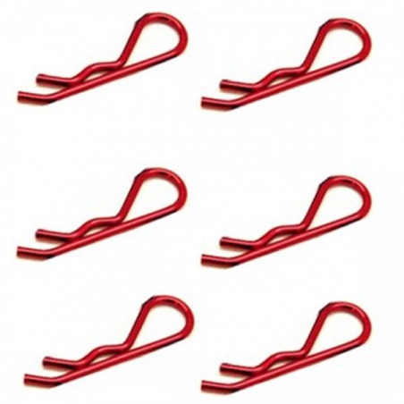 CLIPS CARROCERIA 1/5 ROJO (6 UNIDADES) FASTRAX