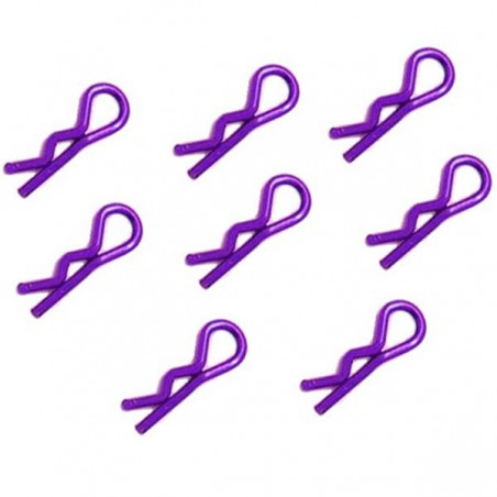 CLIPS CARROCERIA 1/10 MORADO (8 UNIDADES) FASTRAX