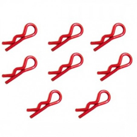 CLIPS CARROCERIA 1/10 ROJO (8 UNIDADES) FASTRAX