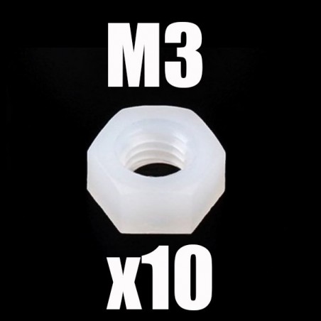 TUERCA NYLON M3 (10 UNIDADES)