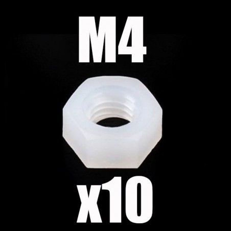 TUERCA NYLON M4 10 UNIDADES