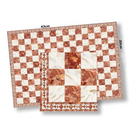 ZZ MARMOL ROJO/BLANCO C/CENEFA 43 X 33CM