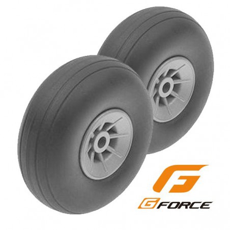 RUEDA GOMA 44MM EJE 3MM G-FORCE (2 UNIDADES)