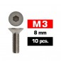 TORNILLO M3X8 ALLEN AVELLANADO ULTIMATE (10 UNDS)