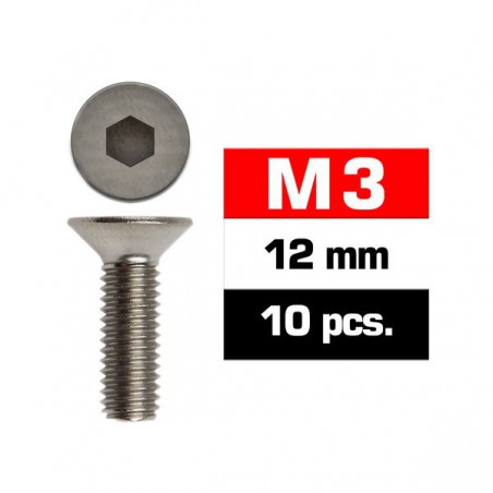 TORNILLO M3X12 ALLEN AVELLANADO ULTIMATE (10 UNDS)
