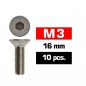 TORNILLO M3X16 ALLEN AVELLANADO ULTIMATE (10 UNDS)
