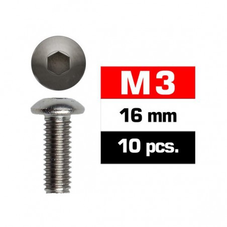 TORNILLOS M3X16MM BOTON (10)