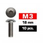 TORNILLO ALLEN BOTON INOXIDABLE M3X18 ULTIMATE (10 UNIDADES)