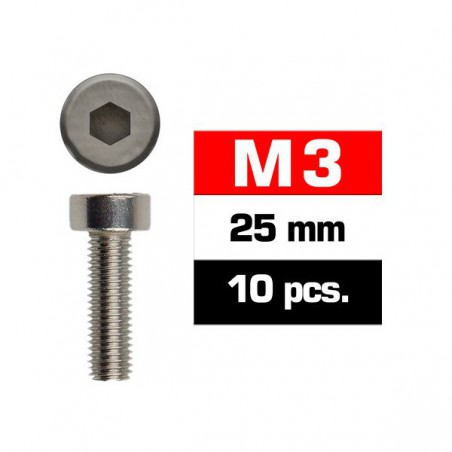TORNILLO M3X25MM ACERO ALLEN (10 U) ULTIMATE