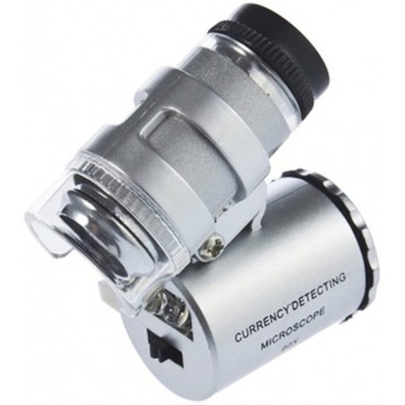 MICROSCOPIO DE BOLSILLO 60X LED UV