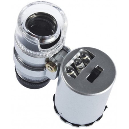 MICROSCOPIO DE BOLSILLO 60X LED UV