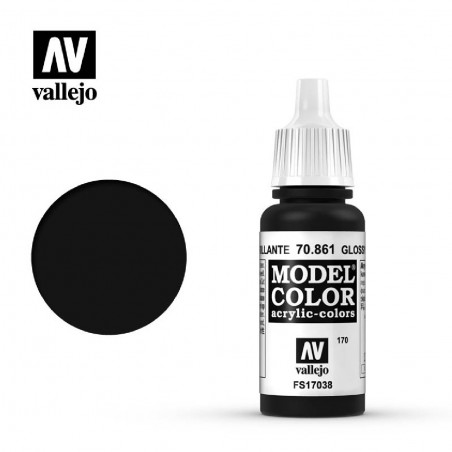 PINTURA VALLEJO NEGRO BRILL.17ml