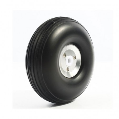 RUEDA GOMA LLANTA ALUMINIO 63X24MM EJE 4MM