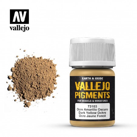 PINTURA VALLEJO PIGMENTO OCRE AMARILLO OSCURO 30ML