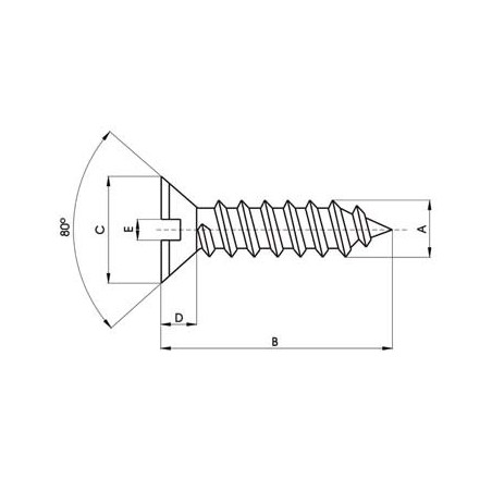 TORNILLO ACERO INOXIDABLE ROSCA CHAPA CABEZA AVELLANADA  M2.9x9.5mm (10 UNIDAD)