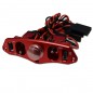 INTERRUPTOR 2 BAT Y TOMA ALUMINIO ROJO MIRACLE