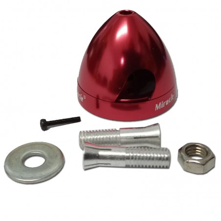 CONO ALUMINIO ELECTRICO 38MM EJE 3.2/4MM M6 ROJO MIRACLE