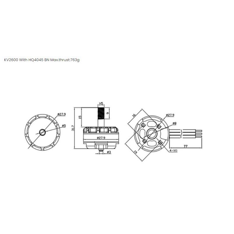 MOTOR EL. BRUSHLESS RS2205 CCW 2600KV DRONE EMAX