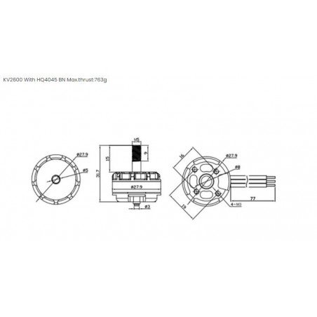 MOTOR ELECTRICO BRUSHLESS RS2205 CCW 2600KV DRONE EMAX