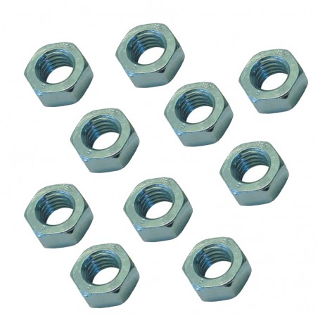 TUERCA HEXAGONAL DE ACERO ZINCADO M6  (10 UNIDADES)