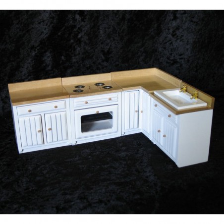 ZZ COCINA 4 MODULOS BLANCO/MIEL