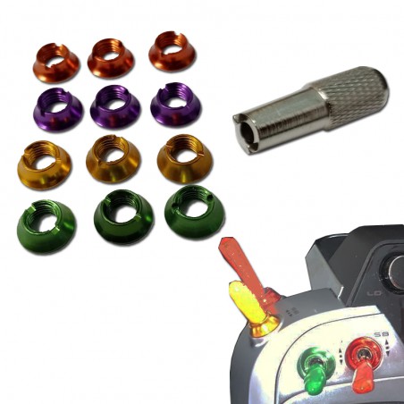TUERCA ALUMINIO INTERRUPTOR EMISORA 4 COLORES (12)