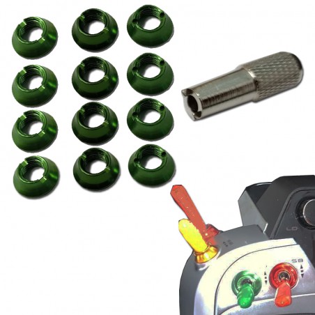 TUERCA ALUMINIO INTERRUPTOR EMISORA VERDE (12)
