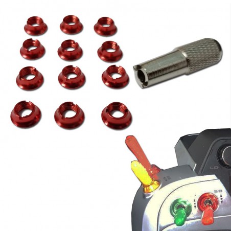 TUERCA ALUMINIO INTERRUPTOR EMISORA ROJO (12)