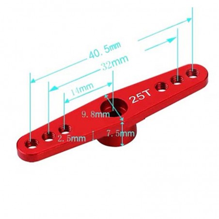 BRAZO SERVO DOBLE ALUMINIO ROJO FUTABA