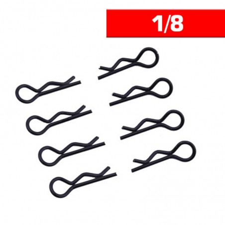 CLIPS CARROCERIA 1/8 NEGRO (8 UNIDADES) ULTIMATE