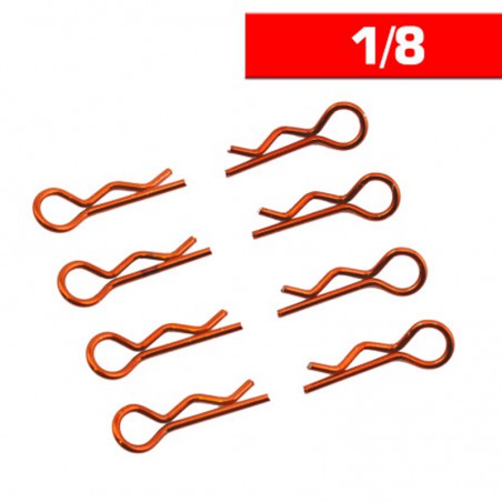 CLIPS CARROCERIA 1/8 NARANJA (8 UNIDADES) ULTIMATE