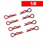 CLIPS CARROCERIA 1/8 ROJO (8 UNIDADES) ULTIMATE