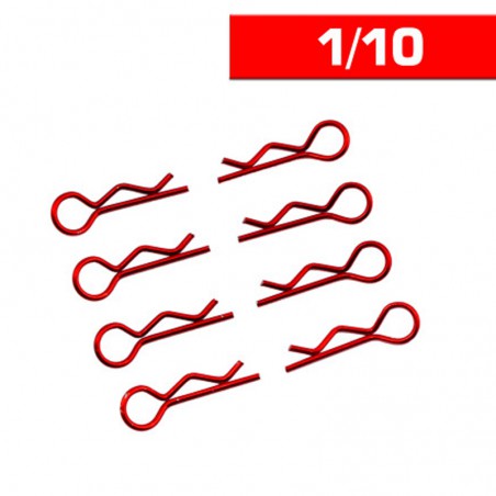 CLIPS CARROCERIA 1/10 (8 UNIDADES) ROJO ULTIMATE
