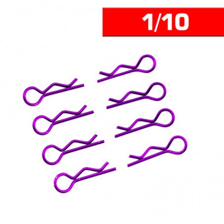 CLIPS CARROCERIA 1/10 PURPURA 8 UNIDADES ULTIMATE