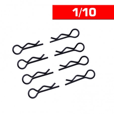 CLIPS CARROCERIA 1/10 (8 UNIDADES) NEGRO ULTIMATE