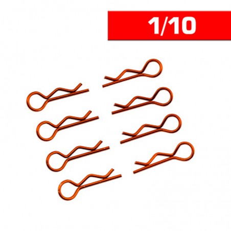 CLIPS CARROCERIA 1/10 NARANJA (8 UNIDADES) ULTIMATE