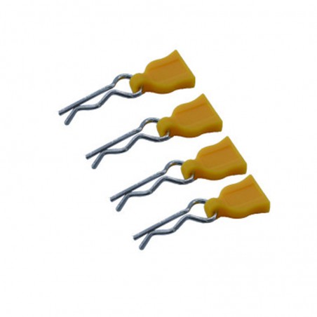 CLIPS CARROCERIA CON TIRADOR GOMA AMARILLO 4 UNDS