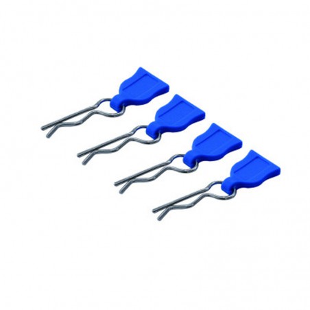 CLIPS CARROCERIA CON TIRADOR GOMA AZUL 4 UNIDADES