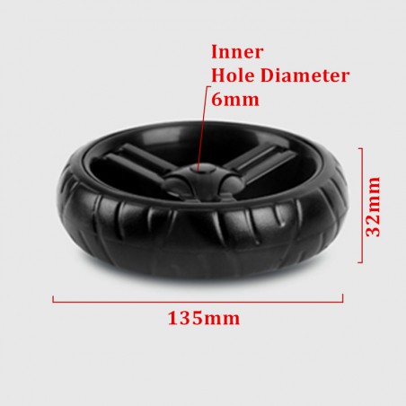 RUEDA PLASTICO 134MM/ DIAM. EJE 6MM