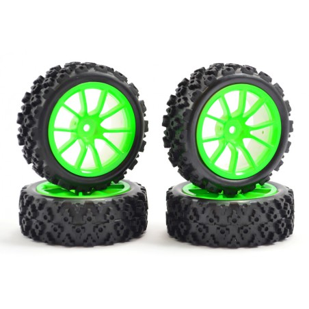NEUMATICO LLANTA 1/10 VERDE RALLY FASTRAX