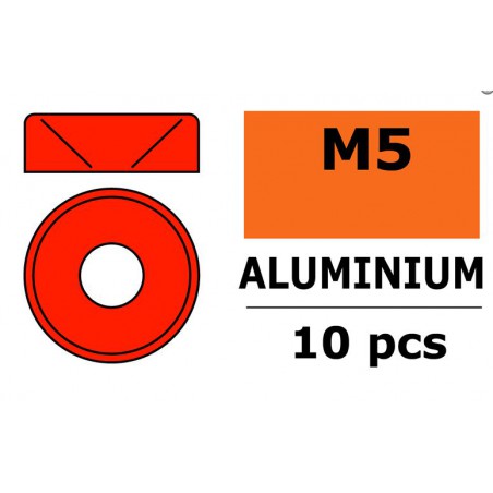 ARANDELA AVELLANADA ALUMINIO M5 ROJO (10 UNDS)