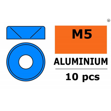 ARANDELA AVELLANADA ALUMINIO M5 AZUL (10 UNDS)