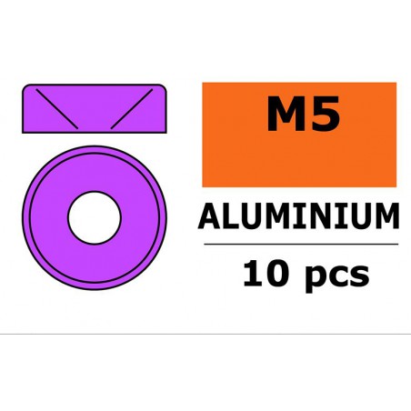 ARANDELA AVELLANADA ALUMINIO M5 MORADO (10 UNDS)