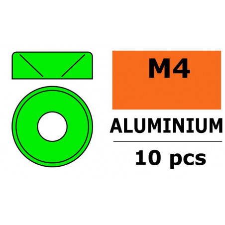 ARANDELA AVELLANADA ALUMINIO M4 VERDE (10 UNDS)