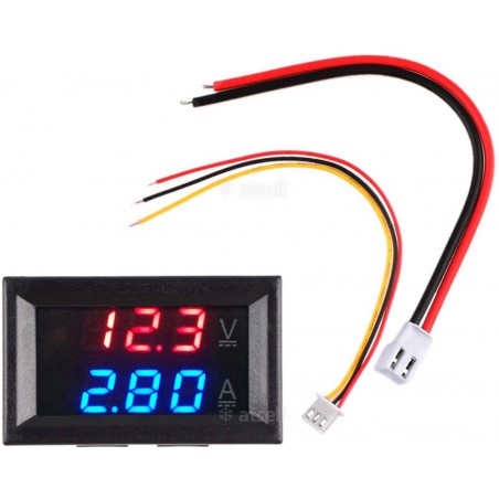 AMPERIMETRO/VOLTIMETRO 10A 100V CC