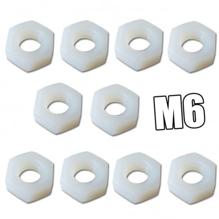 TUERCA NYLON M6 (D10X5MM) 10 UNIDADES