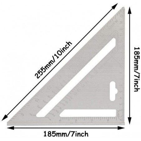 ESCUADRA ALEACION DE ALUMINIO MED. PULGADAS