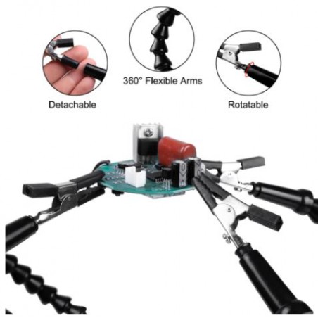 BRAZOS ARTICULADOS 4, C/SOPORTE Y PINZAS