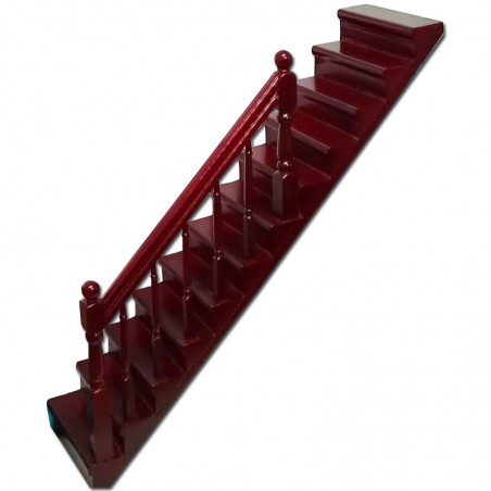 ESCALERA MONTADA 30CM BARN.C/CAOBA BARAND/DCHA