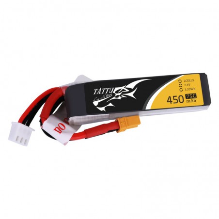 BATERIA LIPO 7.4V 450MAH 75C TATTU 61*16*13MM